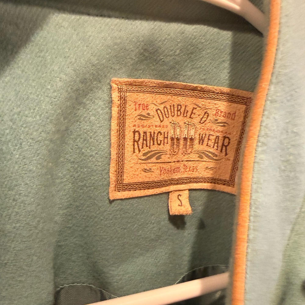 Double D Ranch Teal Embroidered Fringe Jacket - Picture 6 of 7